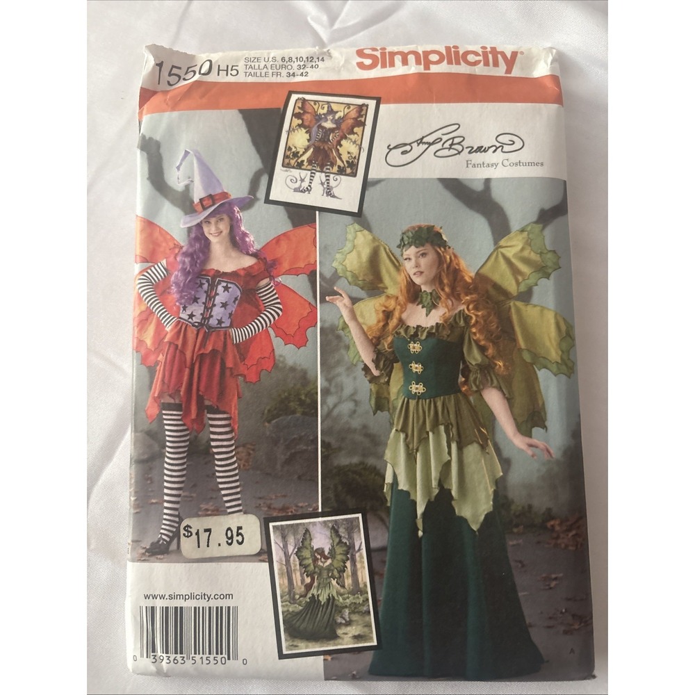 Simplicity #1550 MISSES FANTASY COSTUME FAIRY Uncut Pattern 6-14